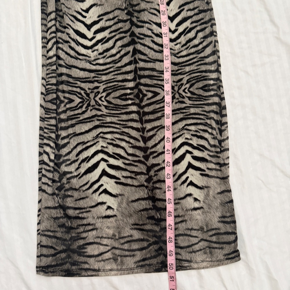 Zara Black and Silver Animal-Print Halter Maxi Dress - Picture 5 of 7